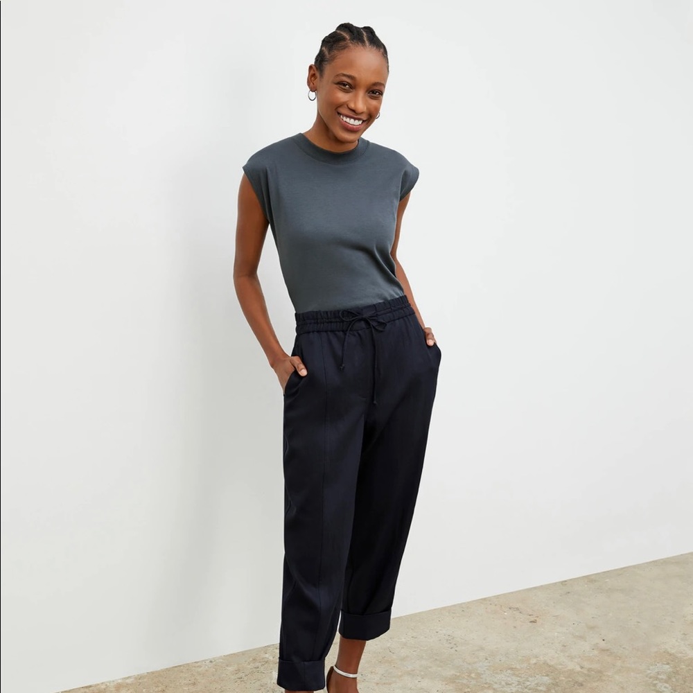 M.M.Lafleur Alina t-shirt Pima cotton, dusty indigo